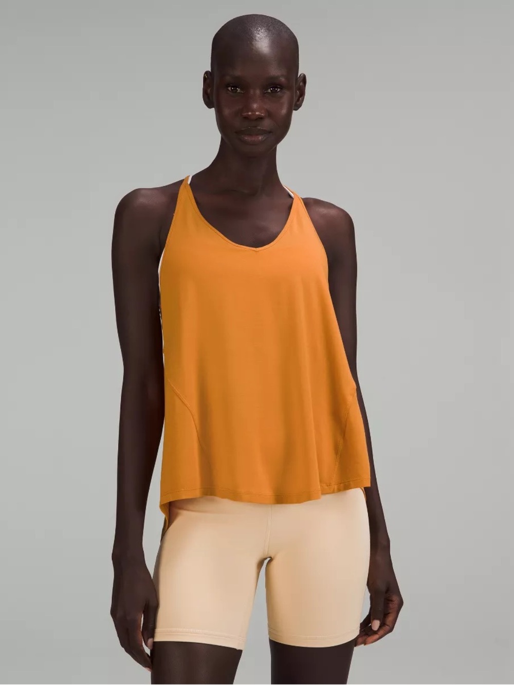 Lululemon Orange Modal Silk Yoga Tank Top